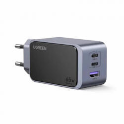 UGREEN X553 Nexode Pro hálózati töltőadapter, töltőfej 1 x USB-A, 2 x USB-C, Szürke (65W, 3A)