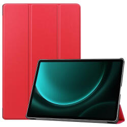 Triple Folding bőrhatású támasztós fliptok Samsung X810 X816B Galaxy Tab S9 FE+, X610 X616B Galaxy Tab S9+, X820 X826 Galaxy Tab S10 Plus, fekete