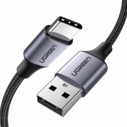 UGREEN USB-A to USB-C adatkábel, töltőkábel, szürke (18W, 3A, 0.25m, US288)