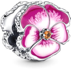 Pandora Moments Rózsaszín árvácska ezüst charm - 790777C01 (790777C01)