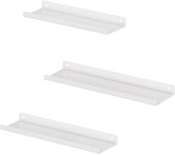SONGMICS Fém fali polcok, 3 db-os lebegő polc készlet, fehér (LFS012W01)