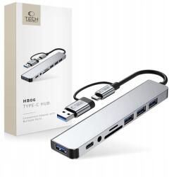 Tech-Protect HB06 Hub Adapter 8IN1 Type-c USB2.0 USB3.0 Sd/tf AV3.5 (5906302360550)