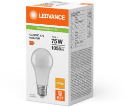 OSRAM LED izzó A60 E27 10W = 75W 2700K 1055lm meleg fehér LEDVANCE (4099854048821)
