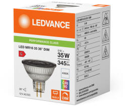OSRAM LED izzó MR16 GU5.3 5W = 35W 345lm 4000K Neutral White 12V FILAMENT DIMMÁLHATÓ LEDVANCE (4099854059735)