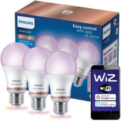 Philips 3x LED izzó E27 8, 8 W = 60 W FEHÉR + RGB többszínű SMART WiFi Philips WiZ (PHWIZ0605)