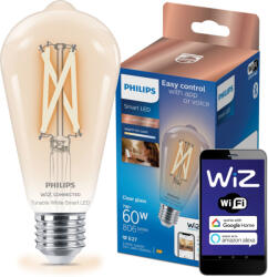 Philips LED izzó E27 ST64 7W = 60W 2700-6500K FILAMENT SMART WiFi Philips WiZ (PHWIZ0735)