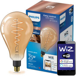 Philips LED izzó E27 PS160 6W = 25W Izzószál borostyán SMART WiFi Philips WiZ (PHWIZ0795)