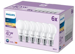Philips db LED-es izzókészlet E27 A60 4, 9W = 40W 470lm 2700K Meleg 180° PHILIPS (8719514459434)