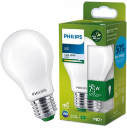 Philips LED izzó E27 A60 210.6lm/W 5.2W = 75W 1095lm 4000K semleges szálas tejszerű PHILIPS rendkívül hatékony (8720169187931)