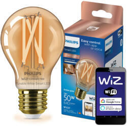 Philips LED izzó E27 A60 7W = 50W izzószál borostyán SMART WiFi Philips WiZ (PHWIZ0655)