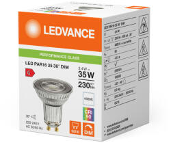OSRAM LED izzó PAR16 GU10 3, 4W = 35W 230lm 4000K Semleges fehér 36°-ban SZÍNÁLHATÓ LEDVANCE (4099854059919)