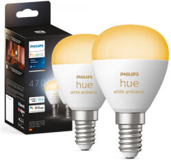 Philips 2PAK LED izzó E14 P45 5.1W CCT PHILIPS HUE White Ambiance Bluetooth Zigbee (8719514491168)
