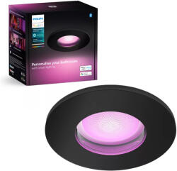 Philips Süllyesztett LED fürdőszobai lámpatest Xamento 4.2W IP44 CCT RGB kerek fekete PHILIPS HUE Bluetooth (8720169320833)