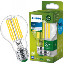 Philips LED izzó E27 A60 210.6lm/W 5.2W = 75W 1095lm 4000K semleges izzószál PHILIPS Ultra Hatékony (8720169187894)