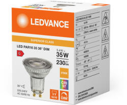 OSRAM LED izzó PAR16 GU10 3, 4W = 35W 230lm 2700K meleg fehér 36°-ban DIMMÁLHATÓ LEDVANCE (4099854059810)