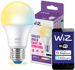 Philips LED izzó E27 A60 8W = 60W 2700-6500K SMART WiFi WiZ (PHWIZ0391)