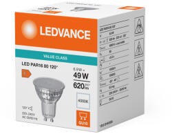 OSRAM LED izzó PAR16 GU10 6.9W = 49W 4000K 620lm Semleges fehér 120° LEDVANCE (4099854055157)