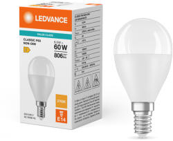 OSRAM LED izzó P45 E14 6, 5W = 60W 806lm 2700K meleg fehér LEDVANCE (4099854049224)