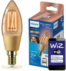 Philips LED izzó E14 C35 4, 9 W = 25 W Izzószál borostyán SMART WiFi Philips WiZ (8719514372085)