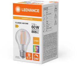 OSRAM LED izzó A60 E27 7, 2W = 60W 806lm 2700K meleg fehér SZÍNÁZÁS DIMMÁLHATÓ LEDVANCE (4099854065071)