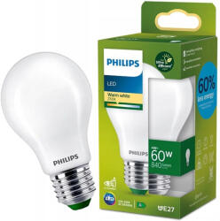 Philips LED izzó E27 A60 210lm/W 4W = 60W 840lm 2700K meleg izzószál tejes PHILIPS rendkívül hatékony (8720169187696)