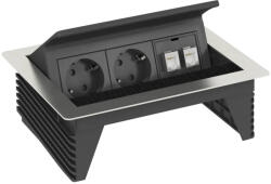 OBO Bettermann 6116802 DBK2-D3 D2S2K Deskbox, nyitható, asztallapba szerelhető 210x167x68 (6116802)