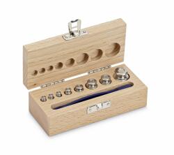 KERN súlykészlet precíziós mérlegekhez 1 g - 50 g fa dobozban, OIML M1 súlyosztály (344-02)