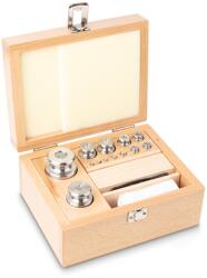 KERN súlykészlet precíziós mérlegekhez 1 g - 1 kg fa dobozban, OIML M1 súlyosztály, hitelesíthető (344-06)