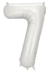 Partydeco Számos lufi 34" 86cm óriás matt Ezüst szám, számjegy 7-es (LUFI704736)