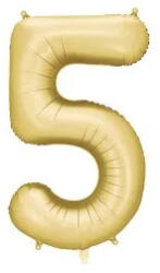 Partydeco Számos lufi 34" 86cm óriás matt Arany fólia szám, számjegy 5-ös (LUFI748288)