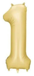 Partydeco Számos lufi 34" 86cm óriás matt arany fólia szám, számjegy 1-es (LUFI665722)