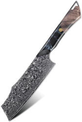 Hikari Cuțit Nakiri gama Premium Hikari - Cuțit Japonez pentru Legume, Oțel Damasc VG-10, Mâner Ergonomic din Arțar și Rășină