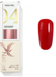 Advent 04 - gél lakk 8 ml - Üveghatású piros -