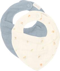 Little Dutch Baveta bandana dublata din bumbac organic - set 2 bucati - Forest Treasures / Denim Blue - Little Dutch Bavata