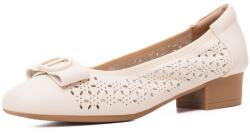 PASS Collection Pantofi dama eleganti, piele naturala, M4M460006B 52-N, crem