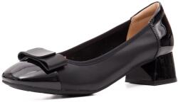 PASS Collection Pantofi dama eleganti, piele naturala, M4M460009A 01-N, negru