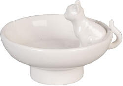 Clayre & Eef Bol decorativ ceramica alba Pisicuta 8x6 cm (6CE0278) Tava