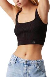 Calvin Klein Top Woven Label Sweater Bralette J20J225227 BEH ck black