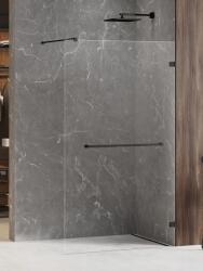 NEW TRENDY Avexa BLACK WALK-IN zuhanyfal törölközőtartóval Méret: EXK-2665 50x200 6 mm