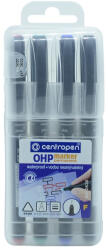 Centropen Alkoholos marker készlet, 0, 6mm, F OHP Centropen 2636, 4 klf. szín (626360401)