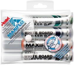 Pentel Táblamarker készlet, 2, 5mm, kerek hegyű, Pentel Maxiflo, 4 klf. szín (MWL5M4) - irodaszerpiac