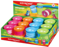 Keyroad Hegyező 2 lyukú tartályos 12 db/display Keyroad Stretchy vegyes színek (38409) - irodaszerpiac