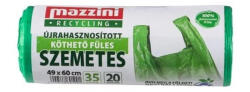 Mazzini Szemeteszsák köthető füles 35 liter 20 db/tekercs Mazzini zöld (54194)