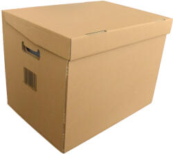Bluering Archiváló konténer karton doboz fedeles 42x31x32cm, felfelé nyíló tetővel (kívül záródó) Bluering® barna (19919)
