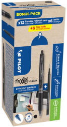Pilot Rollertoll 0, 5mm, törölhető Pilot Frixion Clicker GreenPack, 12 toll + 12betét, írásszín fekete (57157)
