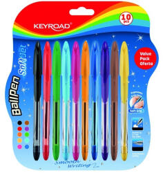 Keyroad Golyóstoll 0, 7 mm 10 db/bliszter Keyroad vegyes színek (38368) - irodaszerpiac