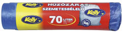 Kelly Szemeteszsák önzáró szalaggal 70 liter 55 x 80 cm 15 db/tekercs Kelly kék (49829) - irodaszerpiac