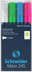 Schneider Üvegtábla marker 1-3mm, Schneider Maxx 245, 4 klf. szín (36366)