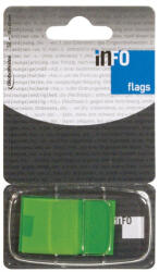 Info Notes Jelölőcímke 25x43mm, 50lap, műanyag, Info Notes Info Flags zöld (37494) - irodaszerpiac