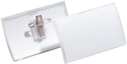 Durable Névkitűző 54 x90mm, kombi klippel, 25 db/csomag, Durable Click Fold áttetsző (DU821419) - irodaszerpiac